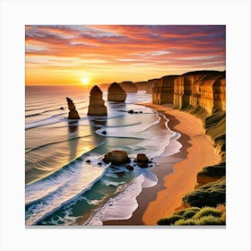 Twelve Apostles Australia Cubism Art Canvas Print