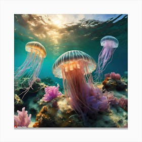 Jellyfish party Canvas Print