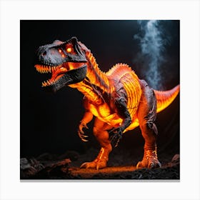 Glowing Magma T-Rex 3 Canvas Print