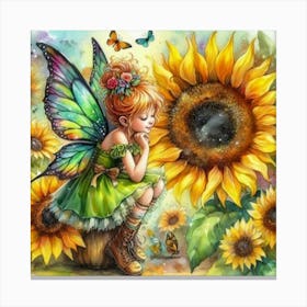 Sunflower Fairy Canvas Print