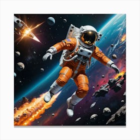 Beyond Boundaries: The Astronaut's Spacewalk Canvas Print