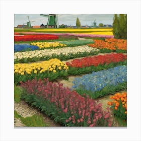 Flower Beds In Holland, Vincent Van Gogh 6 Canvas Print