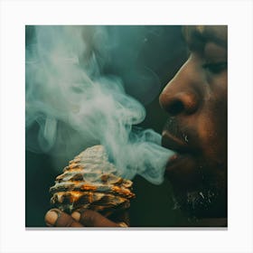 Man Smoking Weed Canvas Print