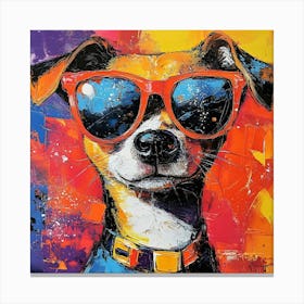 The Coolest Dog In Town 5 Canvas Print