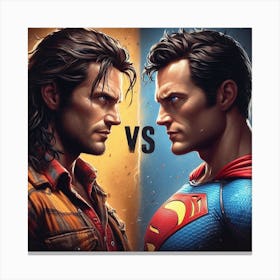 A Super man Vs Batman Canvas Print