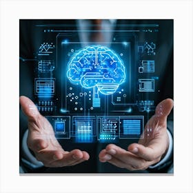 An Ultra Clear Digital Render Of A Cyber Security Concept Icon Fusing Business Brain Development (5) Canvas Print