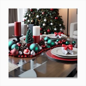 Christmas Table Setting 15 Canvas Print