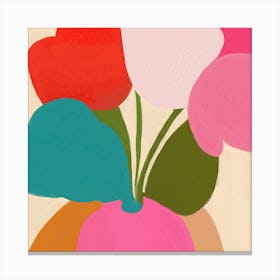 Abstract Flowers in Vase Painting 01 Canvas Print