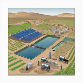 Solar Farm In The Desert 1 Canvas Print