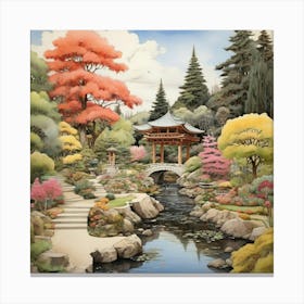 In The Garden Japanese Friendship Garden Art Print 1 Canvas Print