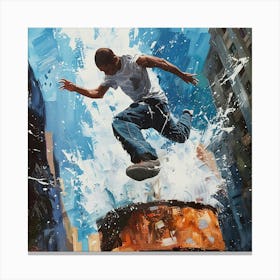 A Parkour Movement Oil Painting Canvas Print