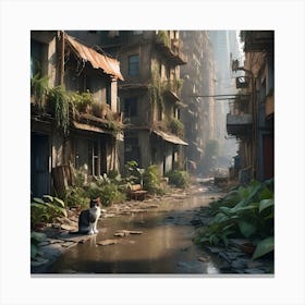 Cat In The City Canvas Print