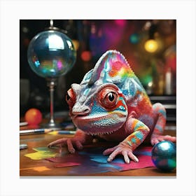 Colorful Chameleon Canvas Print