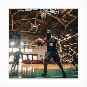 Basketball Player Dribbling 5 Canvas Print