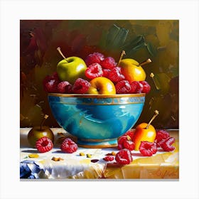 Fruit In A Bowl painting Canvas Print
