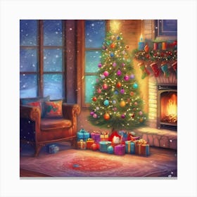 Christmas Pencil Tree Art 1 Canvas Print