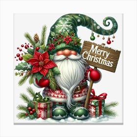 Merry Christmas Gnome Canvas Print