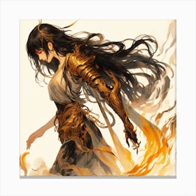 Girl With A Sword Canvas Print