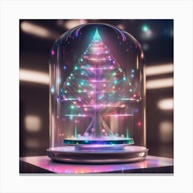 Christmas Tree In Glass Dome Canvas Print