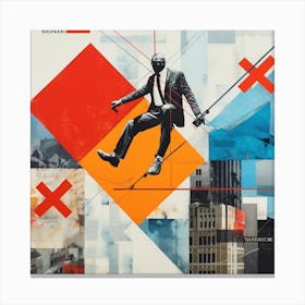 Man Jumping Off A Building Canvas Print