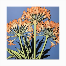 Agapanthus 3 Pop Art Illustration Square Canvas Print