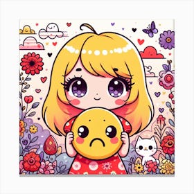 Emoji Girl 1 Canvas Print