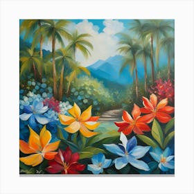 Tropical Flowers Canvas Print