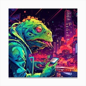 Lizard In The City Canvas Print