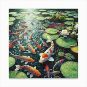 Koi Pond serenity  Canvas Print