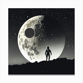 Astronaut and Moon Canvas Print