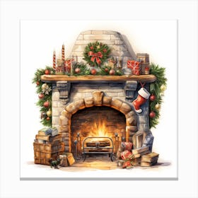 Christmas Fireplace Canvas Print