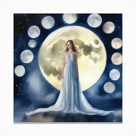 Woman In The Moonlight Canvas Print