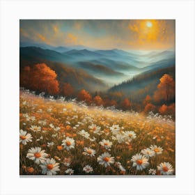 Appalachian Mountains Nature, Autumn Antique Oil Colors.5 Canvas Print