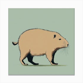 A Cute Minimalistic Simple Capybara Side Profile C (3) Canvas Print
