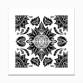 Black And White Mandala Canvas Print