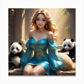 Panda Bears 6 Canvas Print