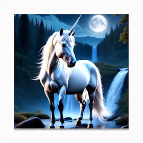 Unicorn In The Forest 2 Canvas Print