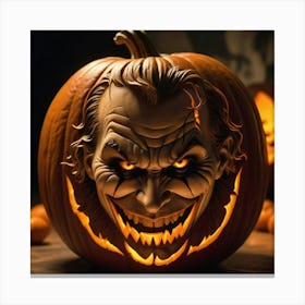 Joker Pumpkin Carving 11 Canvas Print