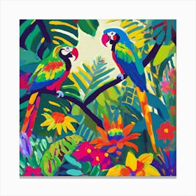 Parrots In The Jungle 6 Canvas Print