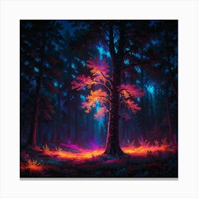 Forest At Night 15 Canvas Print