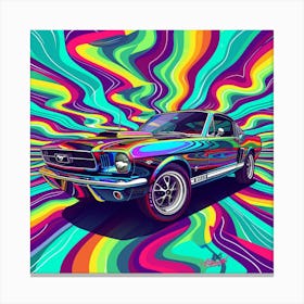 Psychedelic Mustang Canvas Print