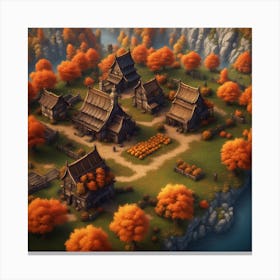 Fall Village Canvas Print