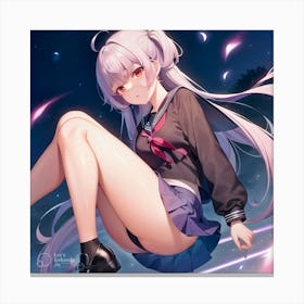 Anime Girl In School Uniform Canvas Print