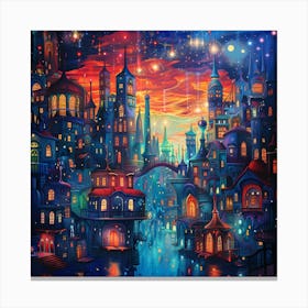 City At Night 9 Canvas Print