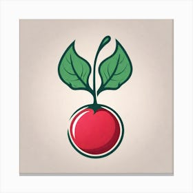 Cherry With Leaves Canvas Print