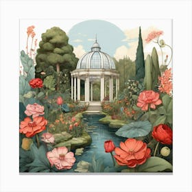 Gazebo In The Garden Canvas Print