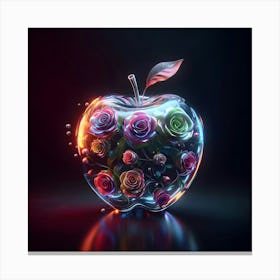 Apple With Roses 1 Canvas Print