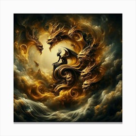 Dragon In The Clouds Canvas Print