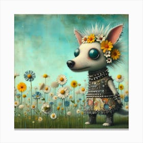 Cute punk dog 2 Canvas Print