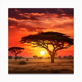 Africa Sunset Canvas Print